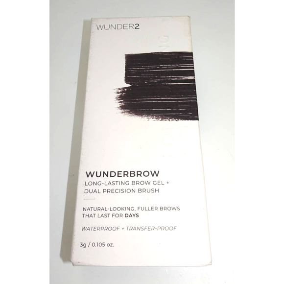 WUNDER2 Wunderbrow Waterproof Eyebrow Gel, Jet Black, Vegan and Cruelty-Free - Picture 1 of 8